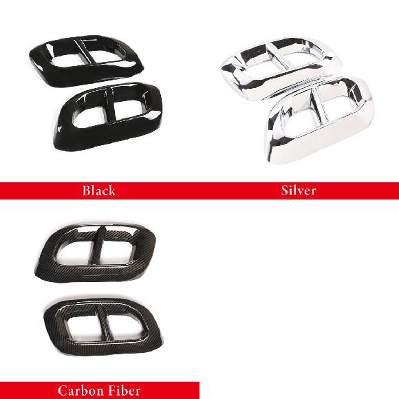 2ピース ABS エキゾースト マフラー テール スロート PIPETRIM カバー フレーム 適用: メルセデス・ベンツ GLE 350 GLE 450 GLC GLS W167 X253 X167 2020 ブラック〜カーボン調 AL-PP-2143 AL