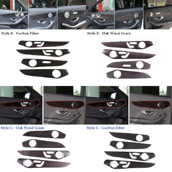 適用: メルセデス・ベンツ C-クラス GLC W205 C180 2015-2021 ABS カーボンファイバー調 インナー ドア パネル 装飾 カバー Bカーボンファイバー〜Cカーボンファイバー AL-PP-2153 AL 50,802円