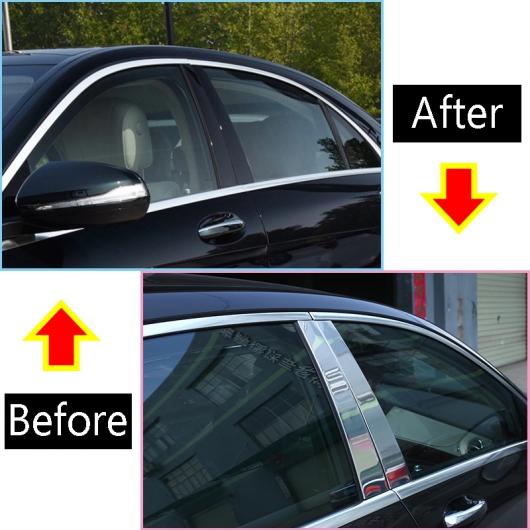 適用: メルセデス・ベンツ W221 S-クラス 2008-2013 アルミニウム 合金 ウインドウ ピラー ポスト 装飾 カバー トリム ステッカー アクセサリー シルバー AL-PP-2194 AL_4