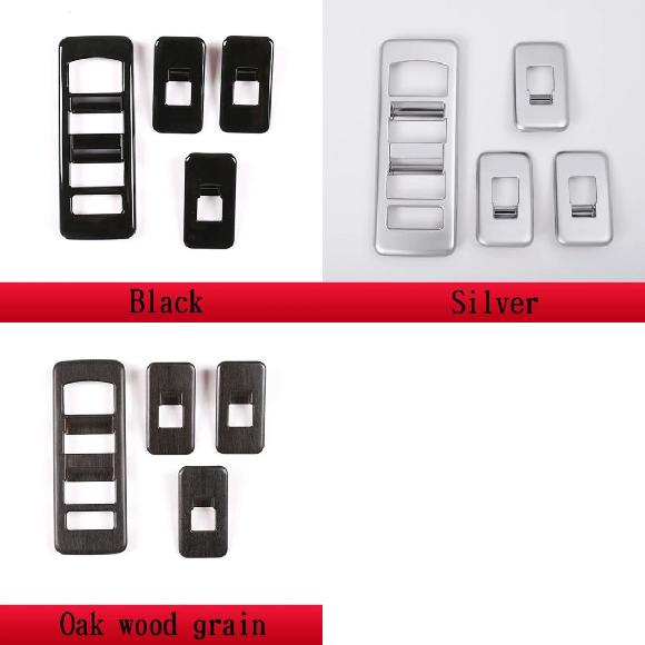 適用: ランド ローバー/ROVER ディスカバリー 5 LR5 L462 17-20 ABS クローム シルバー ウインドウ 眼鏡 リフト スイッチ ボタン フレーム カバー トリム アクセサリー ブラック〜木目調 AL-PP-2282 ALの通販は