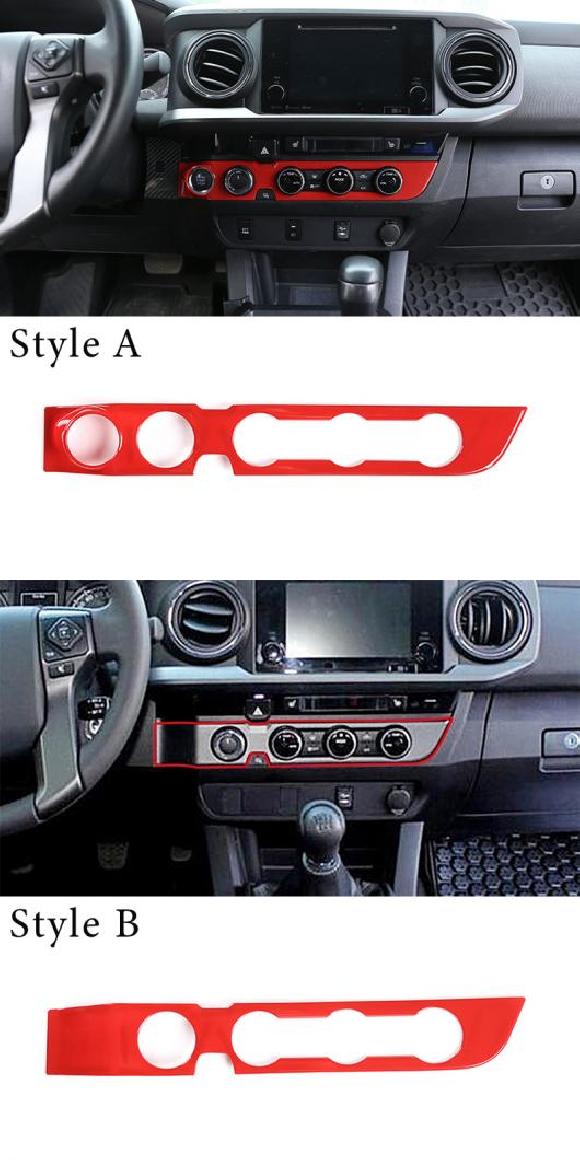 適用: トヨタ タコマ 2016-2020 ABS レッド インテリア トリム ギア パネル ナビゲーション センター コンソール 装飾 ステッカー 19・20 AL-PP-2362 AL