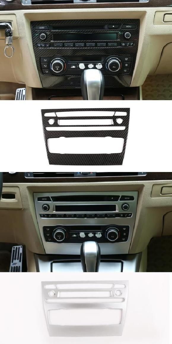 セントラル コントロール エア コンディション ボリューム CD ボタン フレーム パネル カバー ステッカー 適用: BMW スタイル Aカーボンファイバー・スタイル A シルバー AL-PP-2367 AL