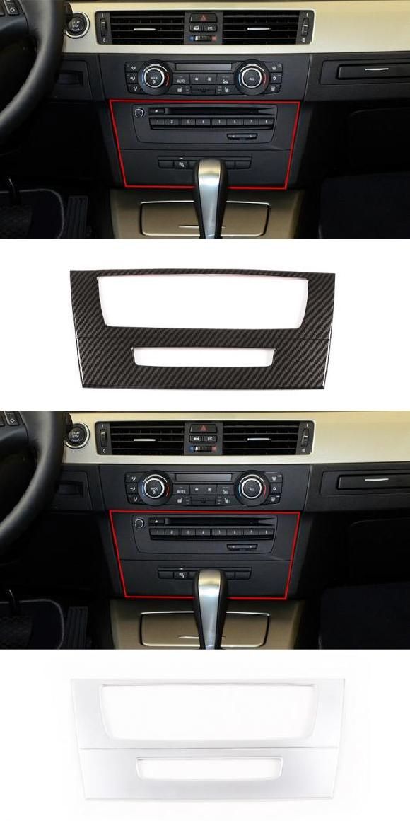 セントラル コントロール エア コンディション ボリューム CD ボタン フレーム パネル カバー ステッカー 適用: BMW スタイル Bカーボンファイバー・スタイル B シルバー AL-PP-2367 AL