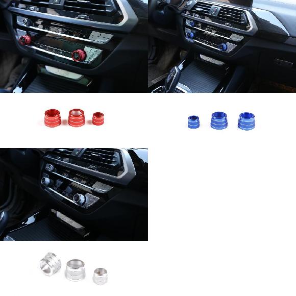 エアコン ノブ 装飾 カバー リング アジャスター トリム カバー 適用: BMW 5 6 7シリーズ GT G30 G38 X3 X4 G01 G02 レッド〜シルバー AL-PP-2463 AL