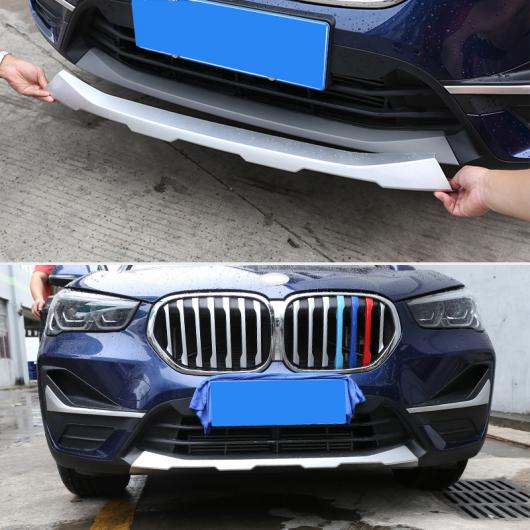 2ピース 適用: BMW X1 F48 2020-2021 モデリング ABS クローム フロント + リア バンパー ディフューザー プロテクター ガード スキッド プレート トリム リア AL-PP-2667 AL_4