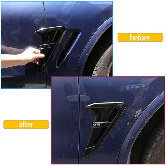 2ピース ABS フロント フェンダー サイド 通気口 カバー トリム-スタイリング 適用: BMW X3 G01 X4 G02 2018-2022 スタイル B X3 カーボン・スタイル B X4 カーボン AL-PP-2672 AL_3