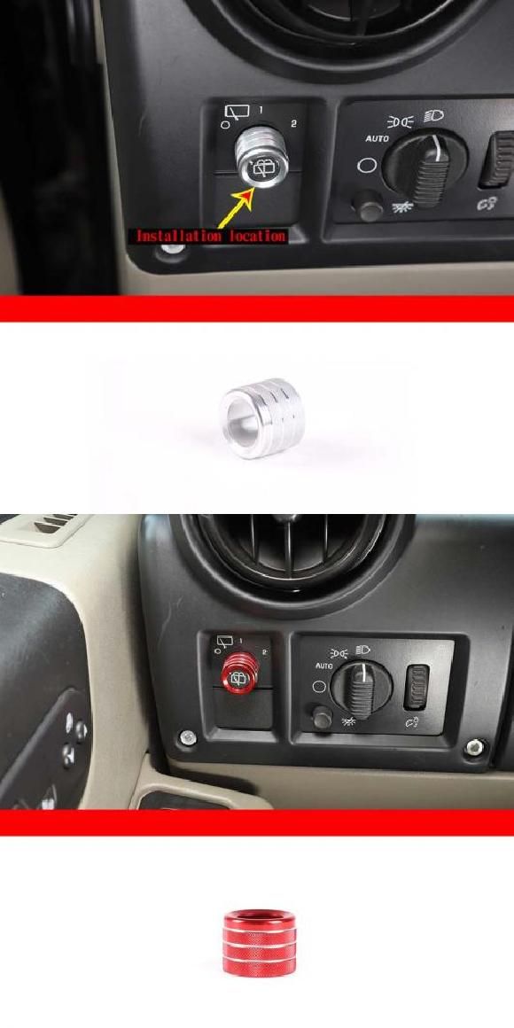 適用: ハマー/HUMMER H2 2003-2007 エア コンディション ボリューム リア ワイパー スイッチ アジャスター ノブ カバー リア HEADPHONE ボリューム ノブ C シルバー・C レッド AL-PP-2816 ALの通販は