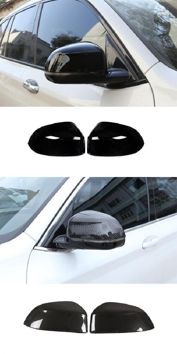 ABS カーボンファイバー調 バックミラー ミラー キャップ カバー トリム 適用: BMW X3 X4 G01 G02 2018 2019 2020 2021 2022 ブラック・カーボン調 AL-PP-2845 AL
