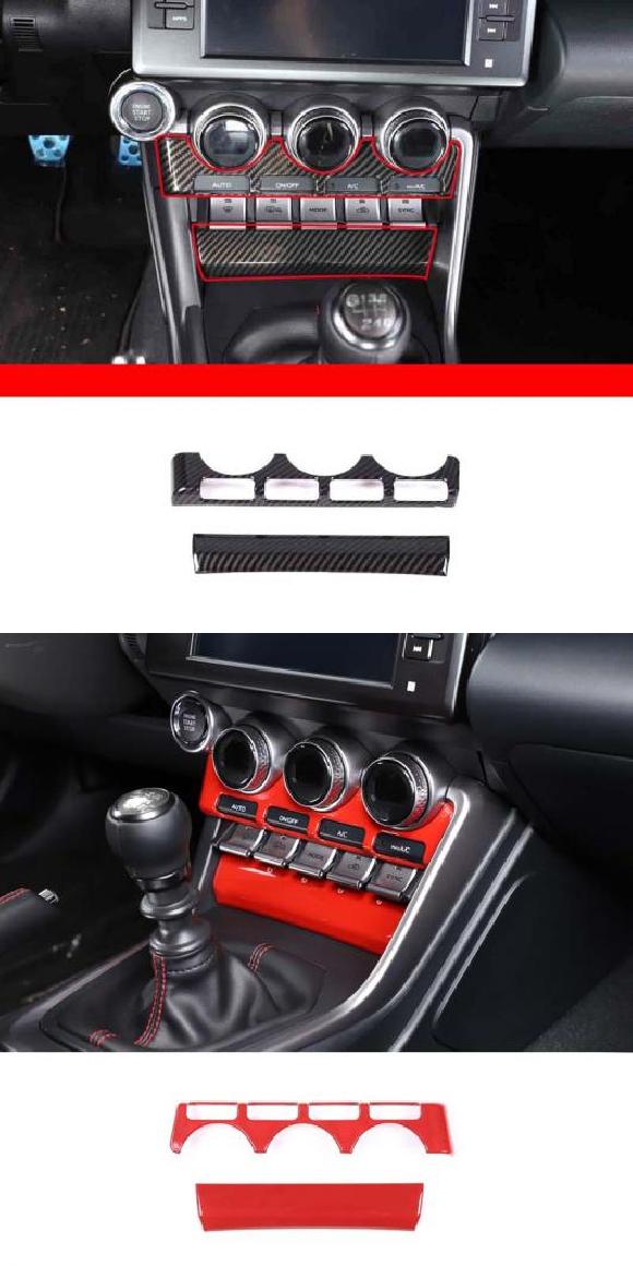 適用: トヨタ 86/スバル BRZ 2022 アクセサリー インテリア カーボンファイバー エアコン CD コンソール パネル カバー トリム オート スタイリング タイプA・タイプB AL-PP-2893 AL