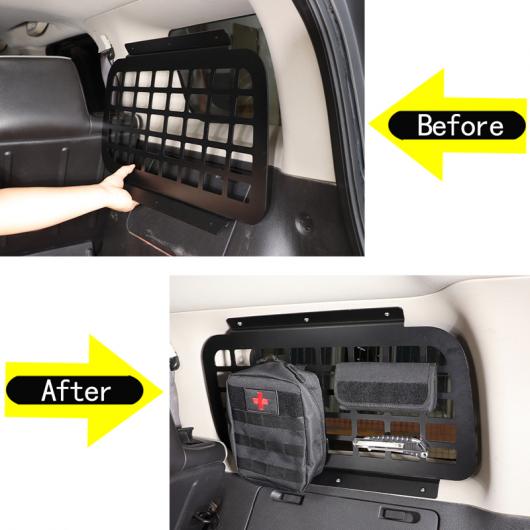 適用: ハマー/HUMMER H3 2005-2009 ストレージ シェルフ サイド ウインドウ ブラケット ストレージ パネル リア トランク DEBRIS ラック ストレージ アクセサリー ブラック AL-PP-2915 AL_2