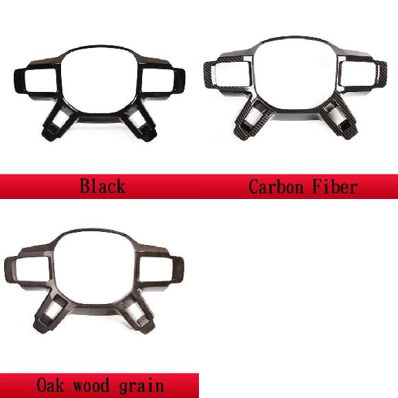 ABS カーボンファイバー ステアリング ホイール 装飾 カバー トリム フレーム ステッカー 適用: ランド ローバー/ROVER ディフェンダー 110 130 20 インナー アクセサリー ブラック〜木目調 AL-PP-3245 ALの通販は