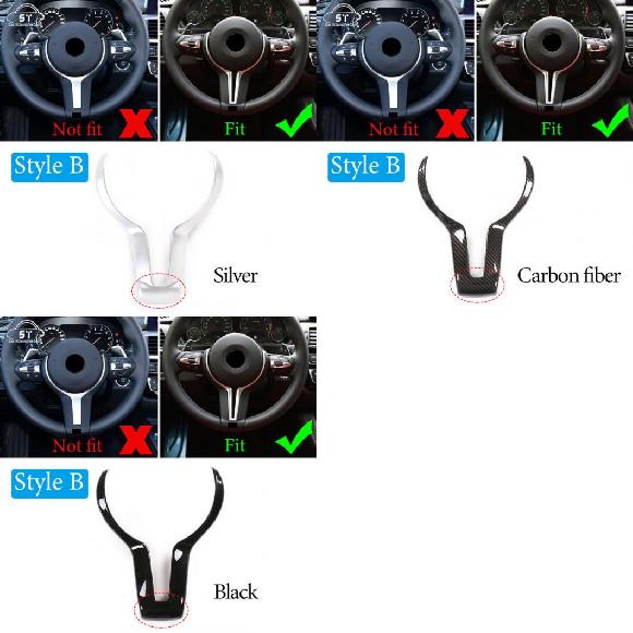 適用: BMW F80 M3 F82 F83 M4 F10 M5 F06 F12 F13 M6 F15 X5M F16 X6 M-スポーツ ABS クローム ステアリング ホイール 装飾 カバー トリム フレーム シルバー〜ピアノブラック AL-PP-3321 AL