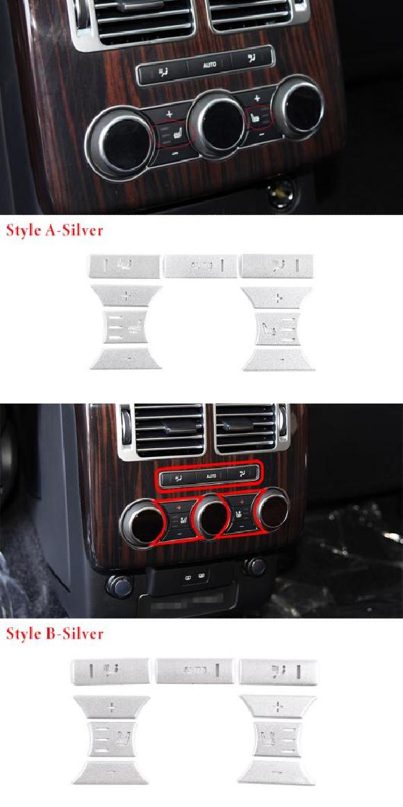 適用: ランド ローバー/ROVER レンジ ローバー/ROVER ヴォーグ 2013-2017 リア 列 AC エア コンディション スイッチ ボタン スパンコール カバー A シルバー・B シルバー AL-PP-3356 AL