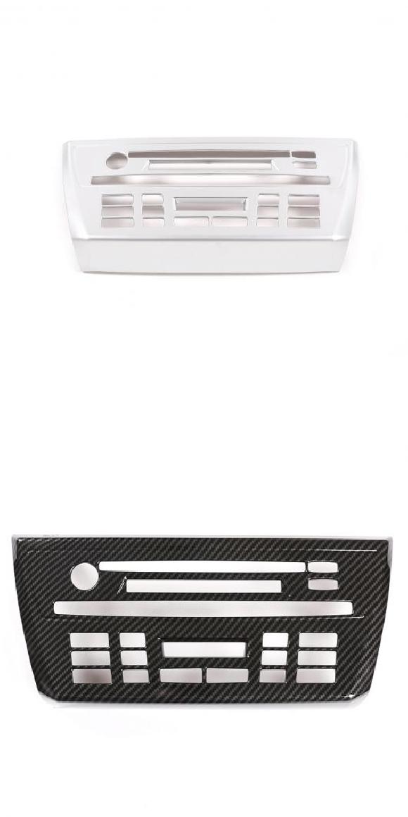 適用: BMW X3 E83 2006-2010 ABS カーボン セントラル コントロール エアコン ボタン CD パネル カバー ステッカー トリム インテリア アクセサリー シルバー・カーボン調 AL-PP-3407 AL