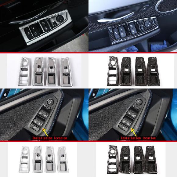 適用: BMW 2シリーズ F45 F46 2015-2019 ウインドウ リフト スイッチ パネル トリム カバー フレーム ABS クローム インテリア アクセサの通販は