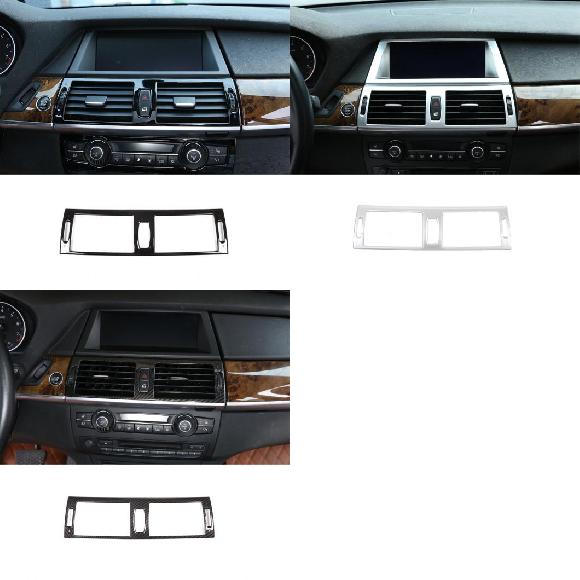 ABS カーボンファイバー セントラル エアコン 通気口 フレーム トリム 適用: BMW X5 X6 E70 E71 2008-2013 オート インテリア アクセサリの通販は