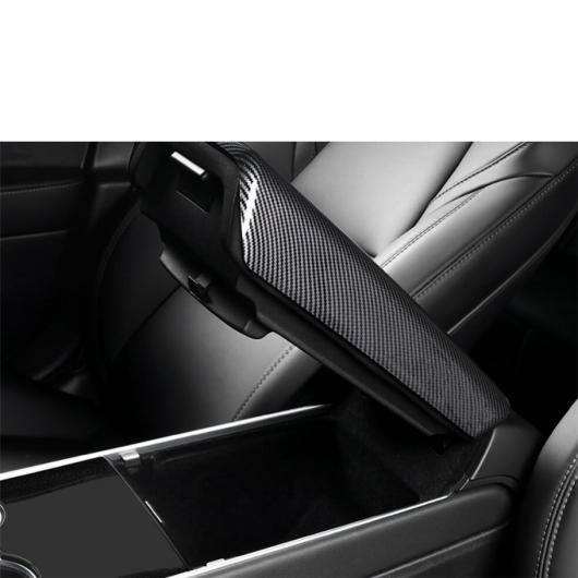 カーボンファイバー リード ライト ランプ ステッカー カバー アームレスト ボックス アンチ キック パネル トリム 適用: テスラ/TESLA モデル 3 2018-2021 インテリア パーツ タイプA AL-PP-3945 AL_4