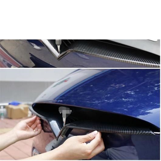 カーボンファイバー フロント センター グリル グリル カバー トリム 1ピース 適用: テスラ/TESLA モデル X 2017-2020 ABS エクステリア アクセサリー AL-PP-4310 AL_2