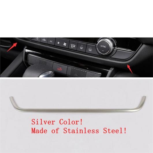 ステンレス スチール AC パネル カバー トリム エアコン コントロール ノブ ステッカー アクセサリー 1ピース 適用: MAZDA6 2019-2021 シルバー・ブラック模様 AL-PP-4468 AL_2