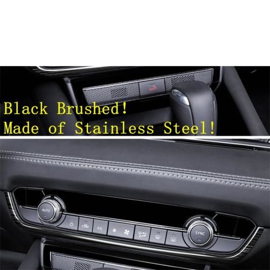 ステンレス スチール AC パネル カバー トリム エアコン コントロール ノブ ステッカー アクセサリー 1ピース 適用: MAZDA6 2019-2021 シルバー・ブラック模様 AL-PP-4468 AL_4