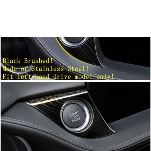 ステンレス スチール アクセサリー エンジン スタート ストップ プッシュ ボタン インテリア トリム カバー ステッカー 1 ピース 適用: MAZDA6 2019-2021 シルバー・ブラック模様 AL-PP-4471 AL_4