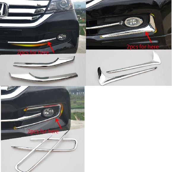 AL 2ピース ABS 適用: ホンダ アコード 2014-2015 フロント フォグランプ 装飾 トリム タイプ2〜タイプ4 AL-PP-4496