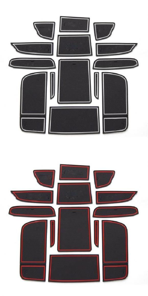 14ピース 適用: MG IMAX8 2021 ドア スロット パッド ストレージ マット ドリンクホルダー 保護 パッド ホワイト・レッド AL-PP-4545 AL