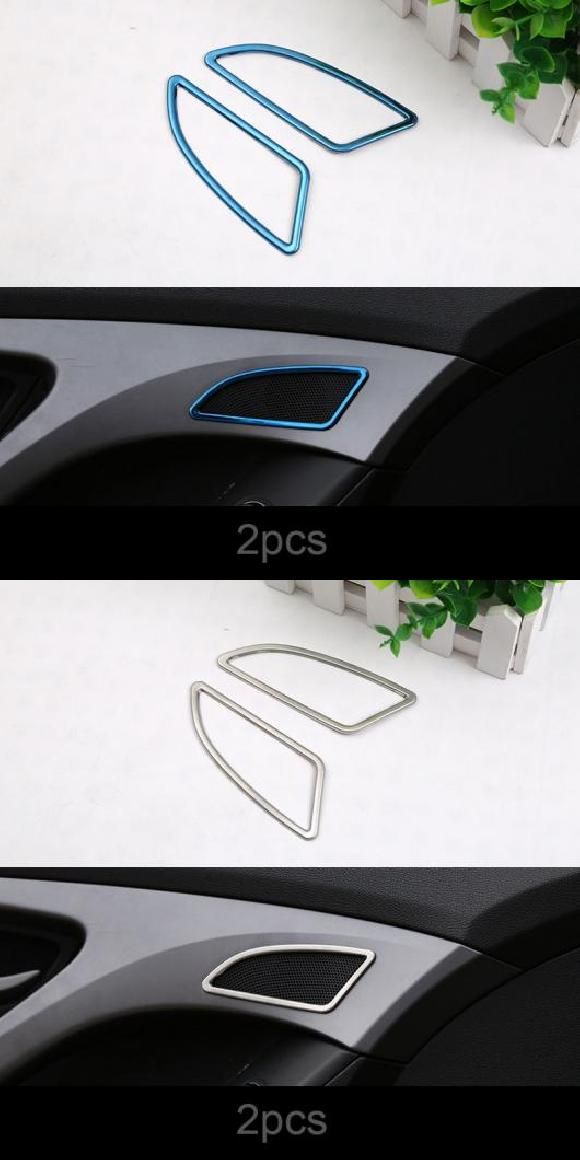 AL 2ピース 適用: ヒュンダイ/現代/HYUNDAI エラントラ 2014-2015 スモール ホーン 装飾 フレーム ブルー・シルバー AL-PP-4603