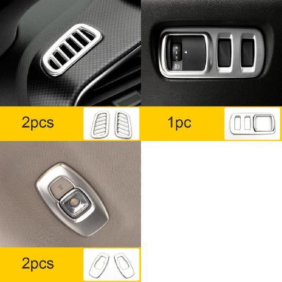 AL シルバー 適用: ルノー/RENAULT カジャー 2017-2019 インテリア キット 通気口 ハンドル ギア パネル 装飾 カバー タイプ1〜タイプ4 AL-PP-4633