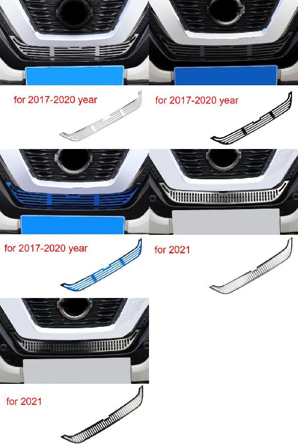 AL 1ピース 適用: 日産 ローグ 2017-2020 2021 X-トレイル フロント グリル 虫対策 ネット ステンレス スチール 装飾 タイプ1〜タイプ5 AL-PP-4678