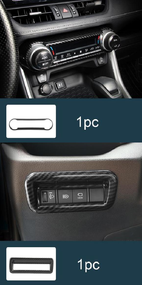 カーボンファイバー パターン 適用: トヨタ RAV4 2020-2021 インテリア ギア 通気口 装飾 フレーム タイプ7・タイプ16 AL-PP-4763 AL
