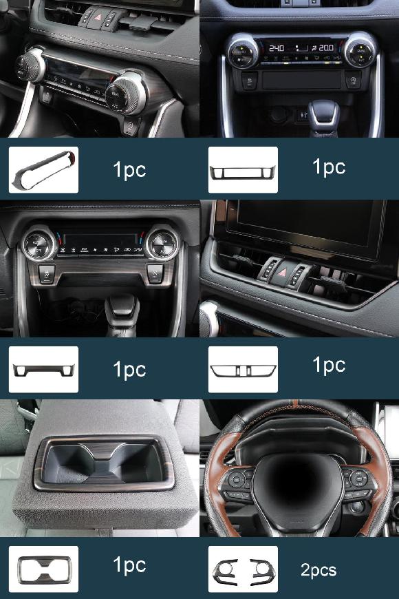 AL PEACH パターン 適用: トヨタ RAV4 2020-2021 インテリア センター ギア 通気口 装飾 タイプ8〜タイプ17 AL-PP-4764