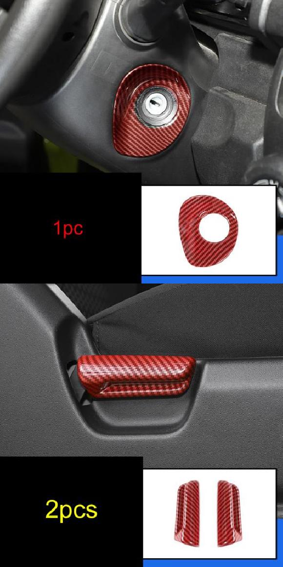 AL レッド カーボンファイバー 適用: スズキ ジムニー 2019-2020 JB64-JB74 セントラル コントロール 装飾 通気口 ギア パネル タイプ1・タイプ26 AL-PP-4894 22,322円