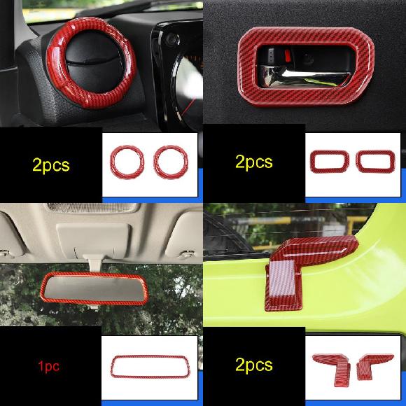 AL レッド カーボンファイバー 適用: スズキ ジムニー 2019-2020 JB64-JB74 セントラル コントロール 装飾 通気口 ギア パネル タイプ7〜タイプ29 AL-PP-4894 41,379円