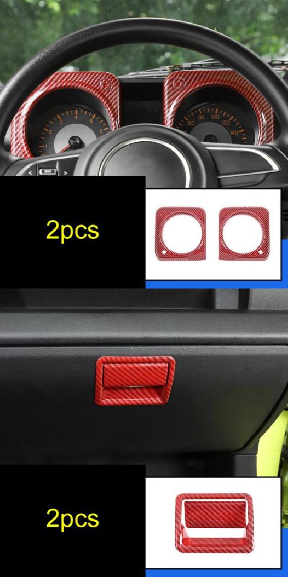 AL レッド カーボンファイバー 適用: スズキ ジムニー 2019-2020 JB64-JB74 セントラル コントロール 装飾 通気口 ギア パネル タイプ6・タイプ16 AL-PP-4894 42,374円