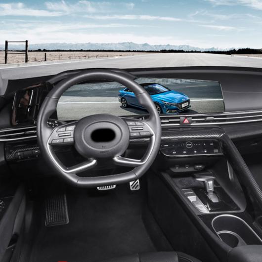 AL レッド ブラック カーボンファイバー パターン 適用: ヒュンダイ/現代/HYUNDAI エラントラ 2021 セントラル コントロール タイプ5〜タイプ13 AL-PP-4967_2