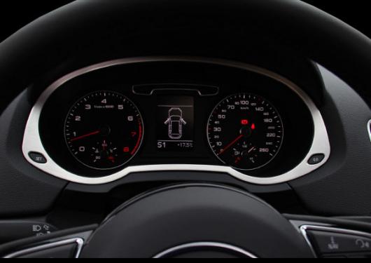 AL 1ピース 適用: アウディ/AUDII Q3 2012-2017 ダッシュ ボード 装飾 リング ステンレス スチール メーター 周囲 BY ブライト フレーム AL-PP-5325