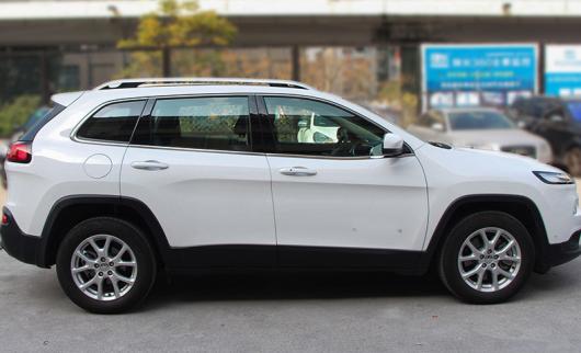 6ピース 適用: ジープ/JEEP チェロキー/CHEROKEE ウインドウ セントラル 列 装飾 ブラック ミラー ステッカー AL-PP-5929 AL_4