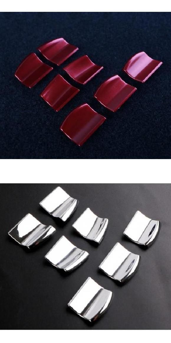 AL 7ピース 適用: 日産 キャシュカイ 2016-2018 ウインドウ ボタン 装飾 ステッカー レッド・シルバー AL-PP-6212