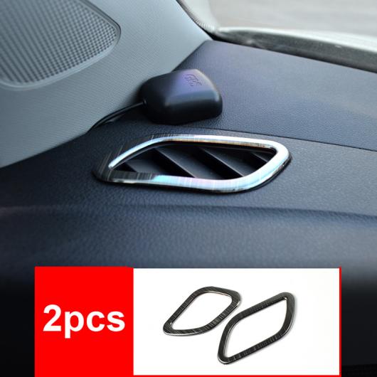2ピース 適用: VW ポロ 2011-2017 エアコン吹き出し口 装飾 フレーム ブラック ステンレス スチール AL-PP-6620 AL