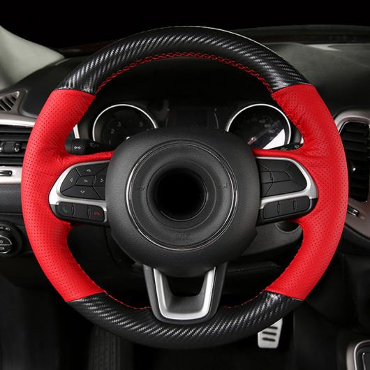 AL 1ピース 適用: ジープ/JEEP コンパス 2017-2019 ハンド 縫い目 ステアリング ホイール カバー トップ レイヤー レザー 装飾 保護 AL-PP-6833