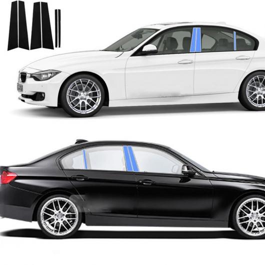 AL 6ピース 適用: BMW 3シリーズ F30 2013-2018 ピラー ポスト カバー トリム 光沢ブラック ドア ウインドウ ピラー ポスト カバー モールディング AL-PP-7112_3