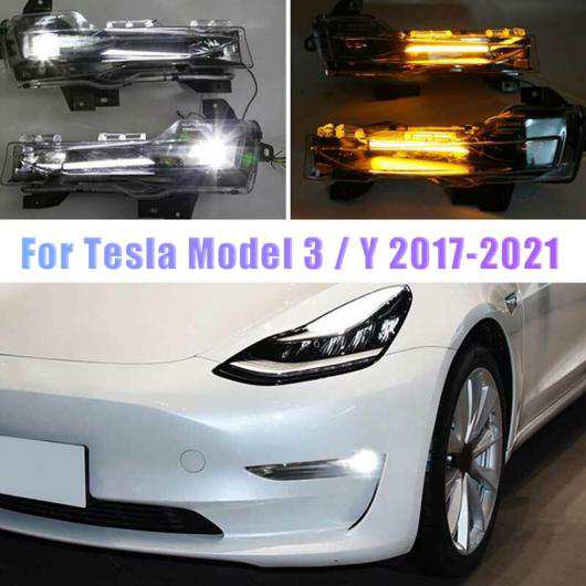 AL 適用: テスラ/TESLA モデル 3/Y 2017 2018 2019 2020 2021 LED フォグライト ランプ ウインカー DRL デイタイム ランニング ライト デの通販は