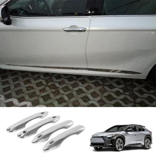 4ピース ABS クローム シルバー エクステリア サイド ドア ハンドル カバー トリム 適用: トヨタ BZ4X 2022 2023 AL-PP-9036 AL