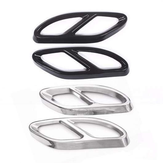 AL 4ピース 適用: メルセデス ベンツ GLC A B C Eクラス W205 クーペ W213 W176 W246 2016-17 AMG エキゾースト カバー 304 スチール シルバー AL-PP-9129
