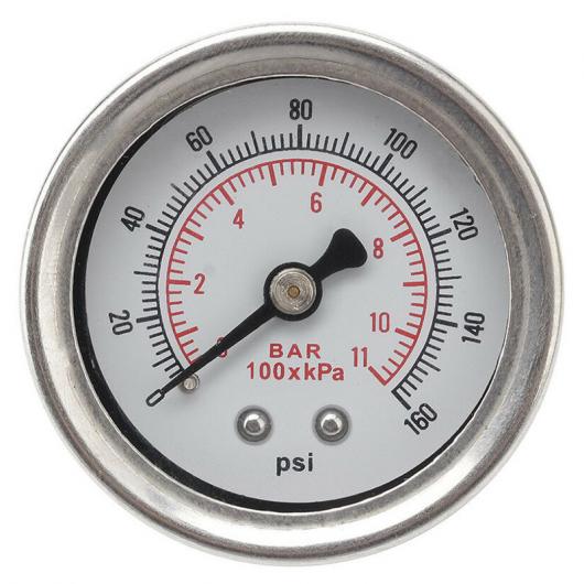 AL 調整可能 0-160 PSI フューエル オイル プレッシャー レギュレーター ゲージ クローム シルバー ユニバーサル AL-PP-9715