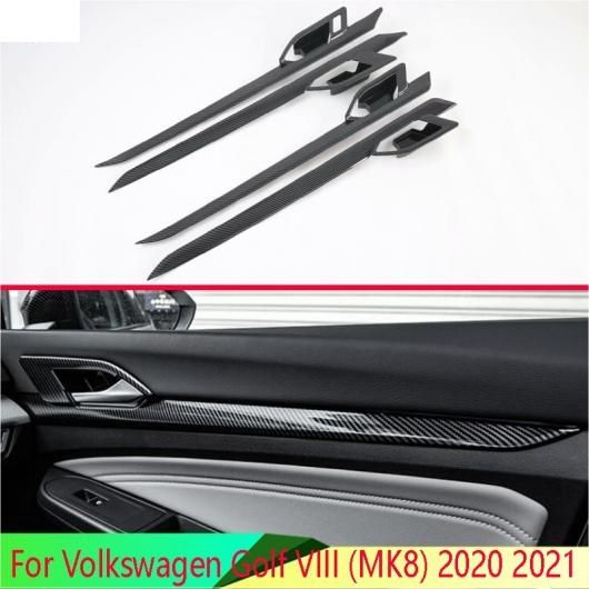 適用: フォルクスワーゲン/VOLKSWAGEN ゴルフ VIII MK8 2020 2021 カーボンファイバー調 インサイド ドア ガーニッシュ ボディ トリム アクセント モールディング カバー ベゼル スタイリング AL-QQ-3280 AL