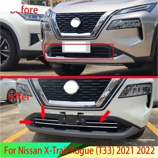 適用: 日産 X-トレイル ローグ T33 2021 2022 ステンレス スチール フロント グリル アクセント カバー ロワー メッシュ トリム モールディング スタイリング ベゼル ガーニッシュ AL-QQ-3403 AL 14,345円