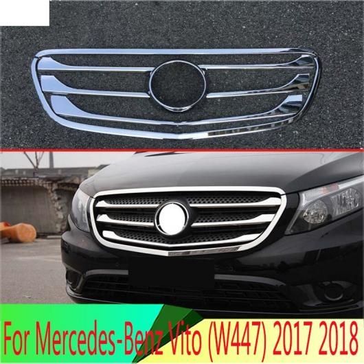 適用: メルセデス・ベンツ ヴィト W447 2017 2018 ABS クローム フロント センター メッシュ グリル グリル カバー ラジエーター ストリップ トリム AL-QQ-3735 AL