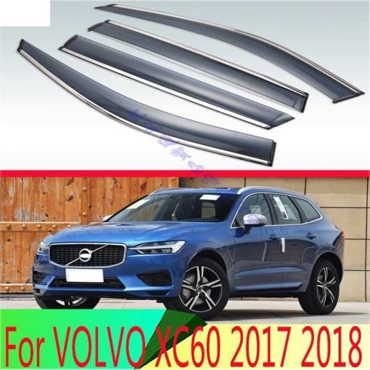 適用: ボルボ/VOLVO XC60 2017 2018 プラスチック エクステリア バイザー 吹き出し口 シェード ウインドウ サン レイン ガード デフレクター 4ピース AL-QQ-3917 ALの通販は